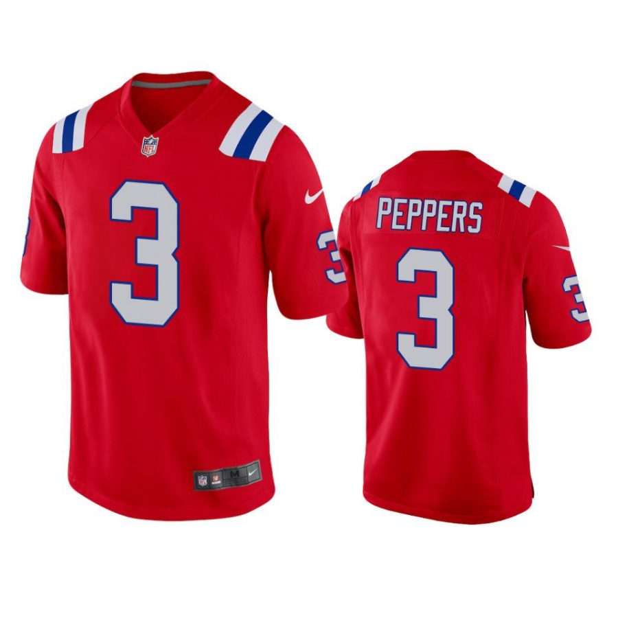 jabrill peppers patriots red alternate game jersey