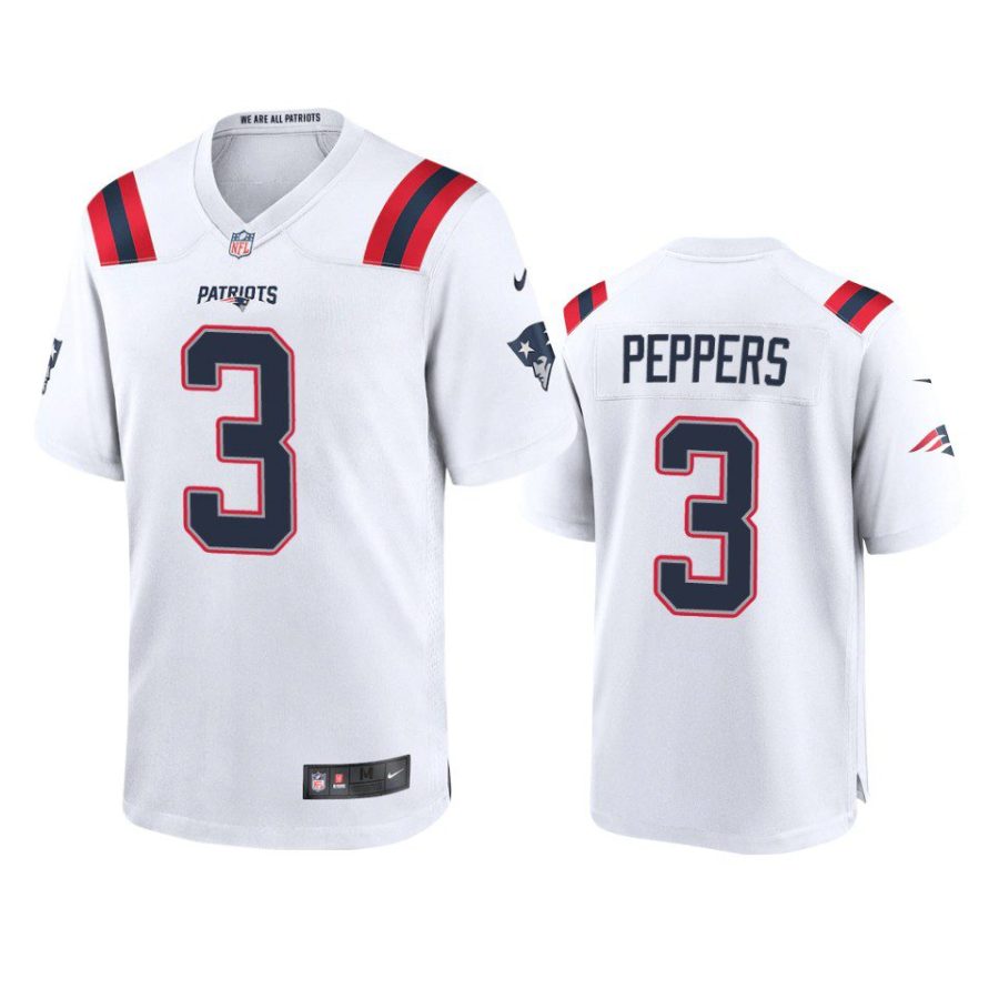 jabrill peppers patriots white game jersey