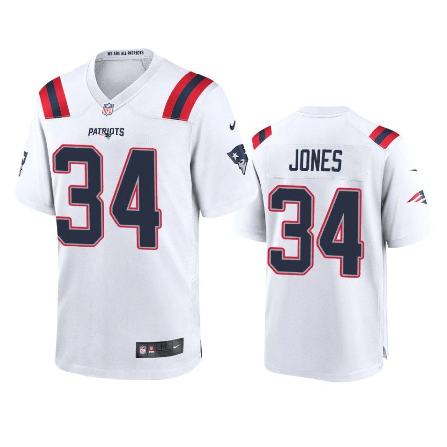 jack jones patriots white game jersey