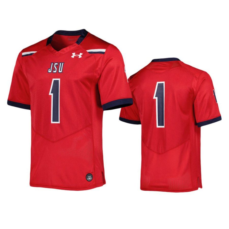 jackson state tigers 1 red replica jersey