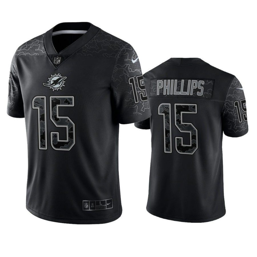 jaelan phillips dolphins black reflective limited jersey