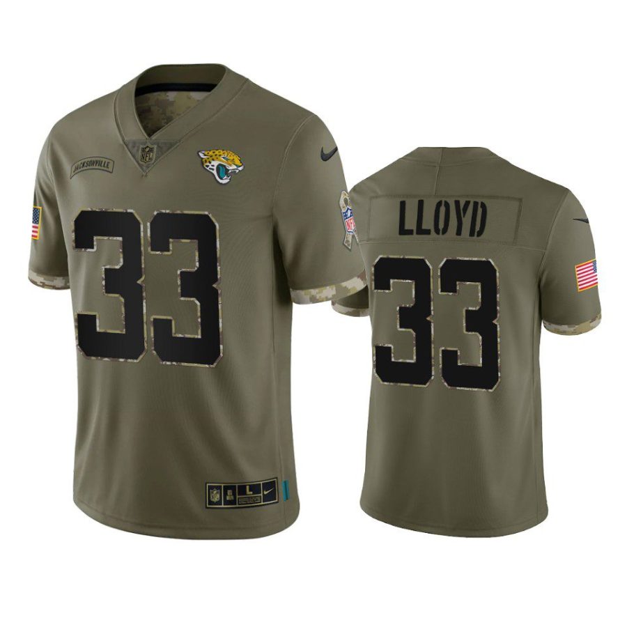 jaguars devin lloyd olive limited 2022 salute to service jersey