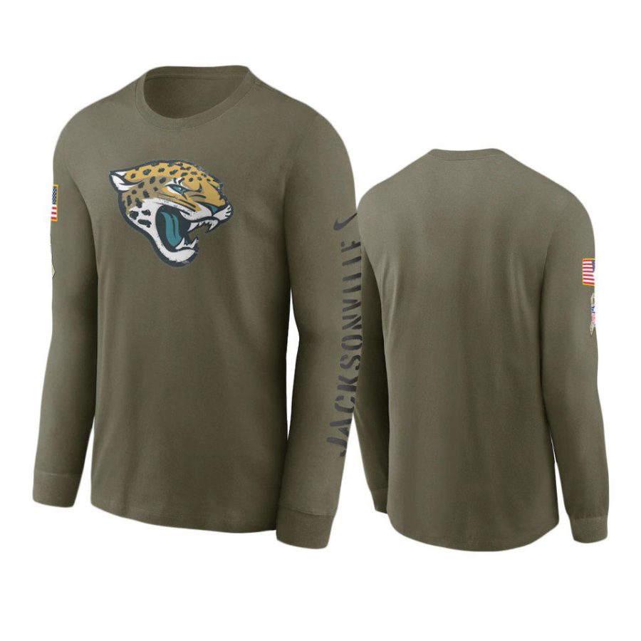 jaguars olive 2022 salute to service long sleeve t shirt