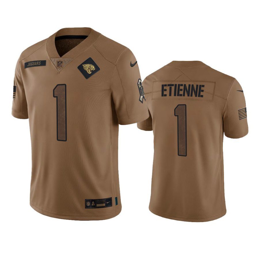 jaguars travis etienne brown limited 2023 salute to service jersey