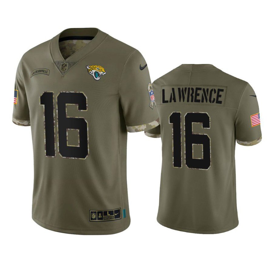 jaguars trevor lawrence olive limited 2022 salute to service jersey