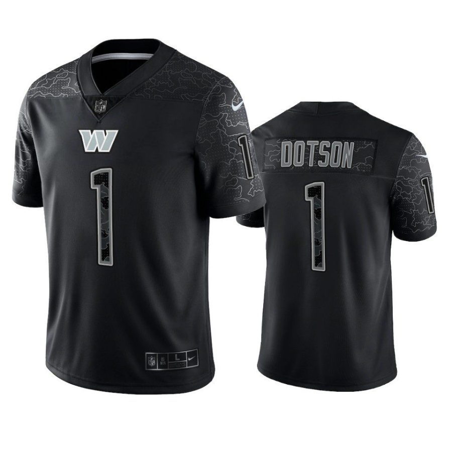 jahan dotson commanders black reflective limited jersey