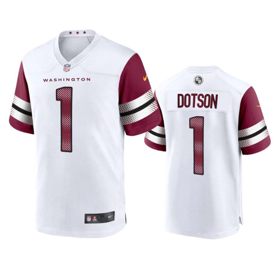 jahan dotson commanders white game jersey