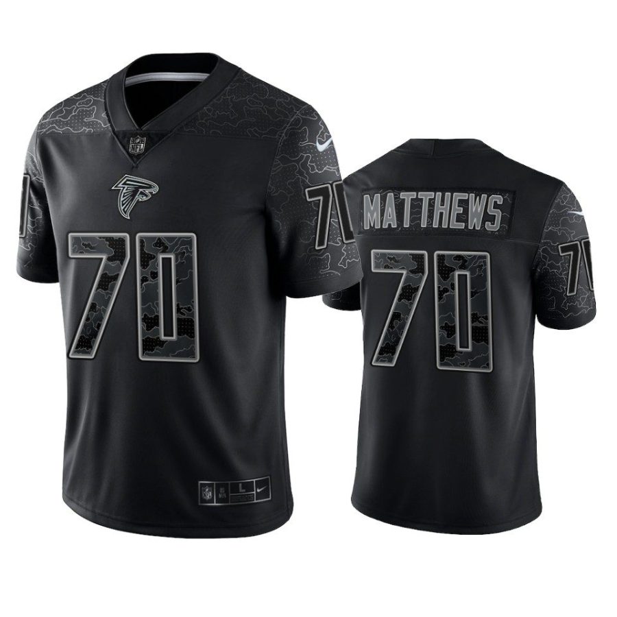 jake matthews falcons reflective limited black jersey