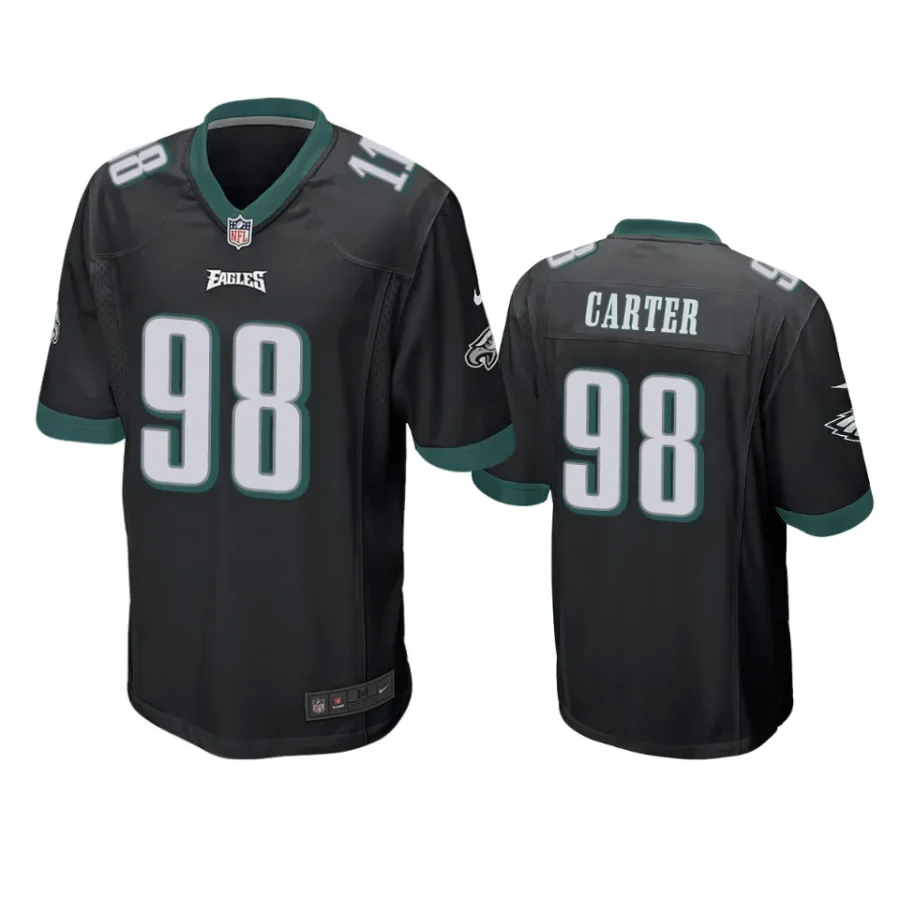 jalen carter eagles black game jersey