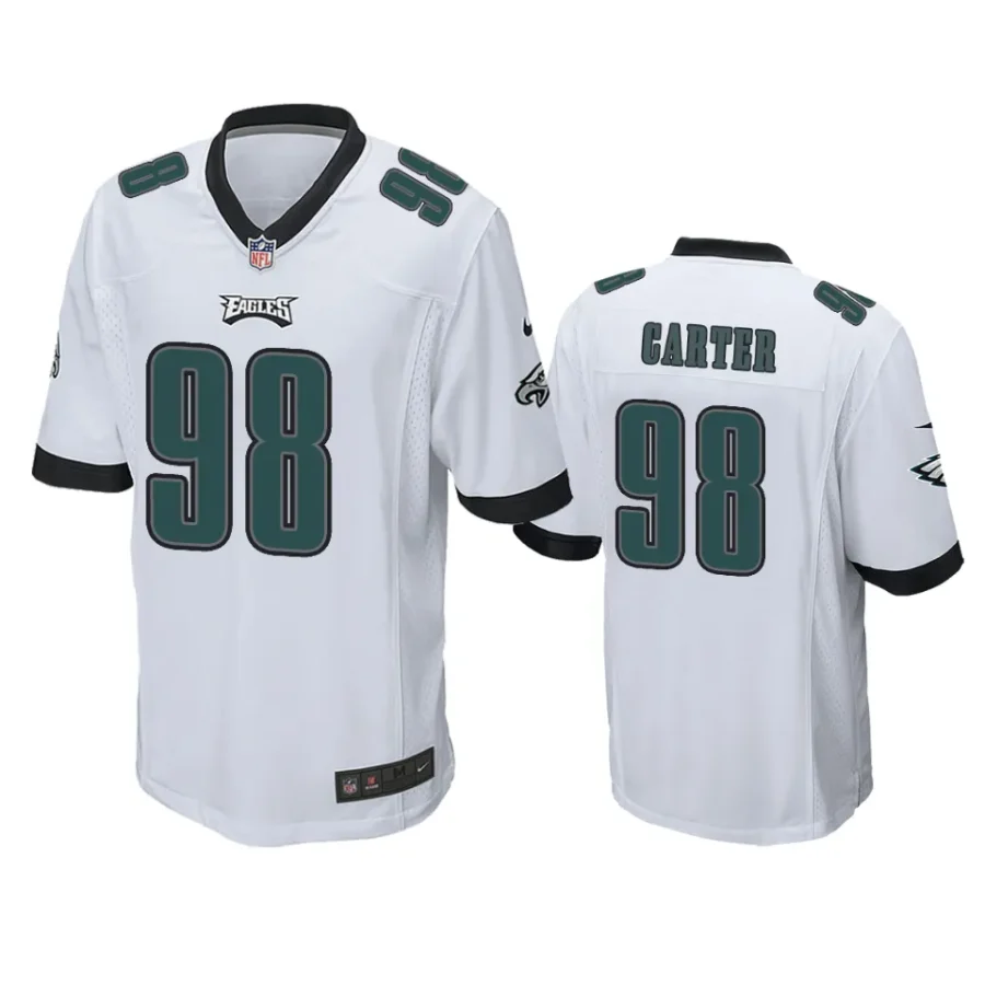 jalen carter eagles white game jersey