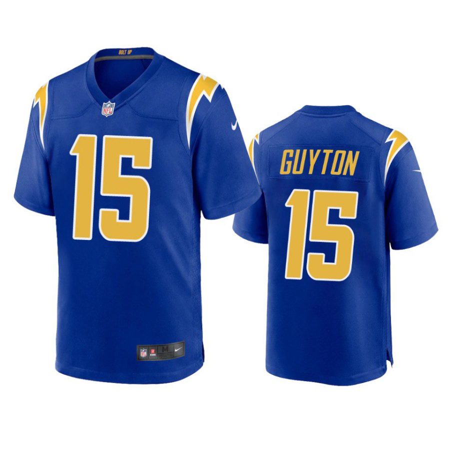 jalen guyton chargers royal alternate game jersey