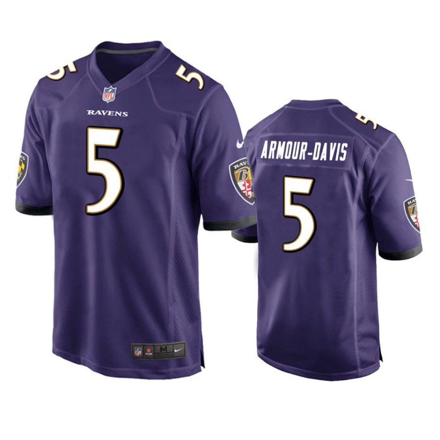 jalyn armour davis ravens purple game jersey