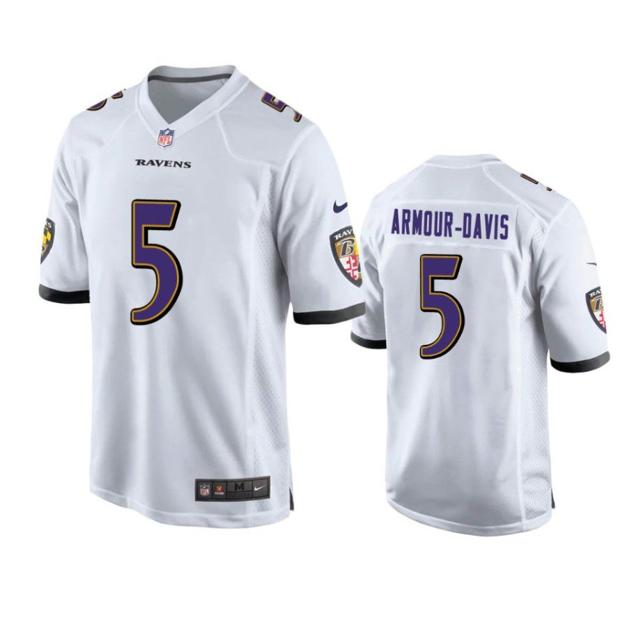 jalyn armour davis ravens white game jersey