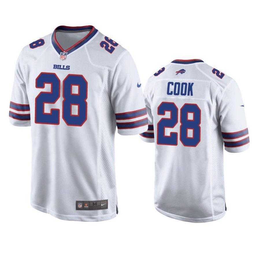 james cook bills white game jersey