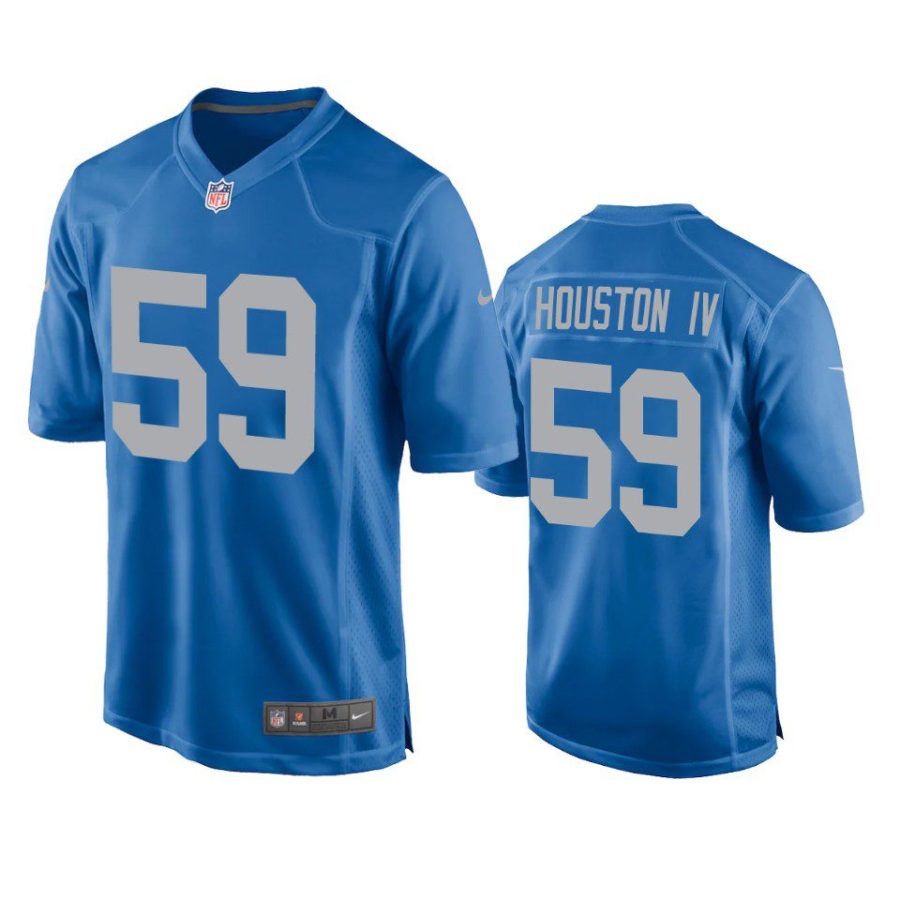 james houston iv lions blue throwback game jersey