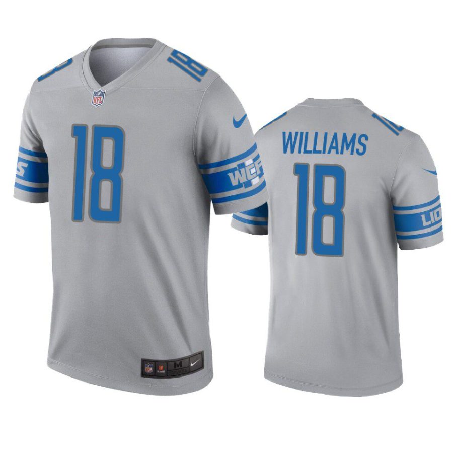 jameson williams lions inverted legend gray jersey