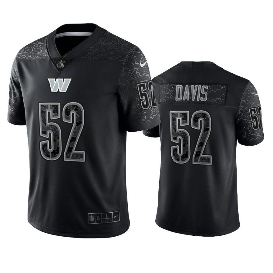 jamin davis commanders black reflective limited jersey