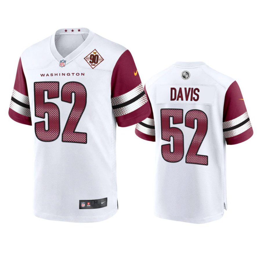 jamin davis commanders white 90th anniversary game jersey