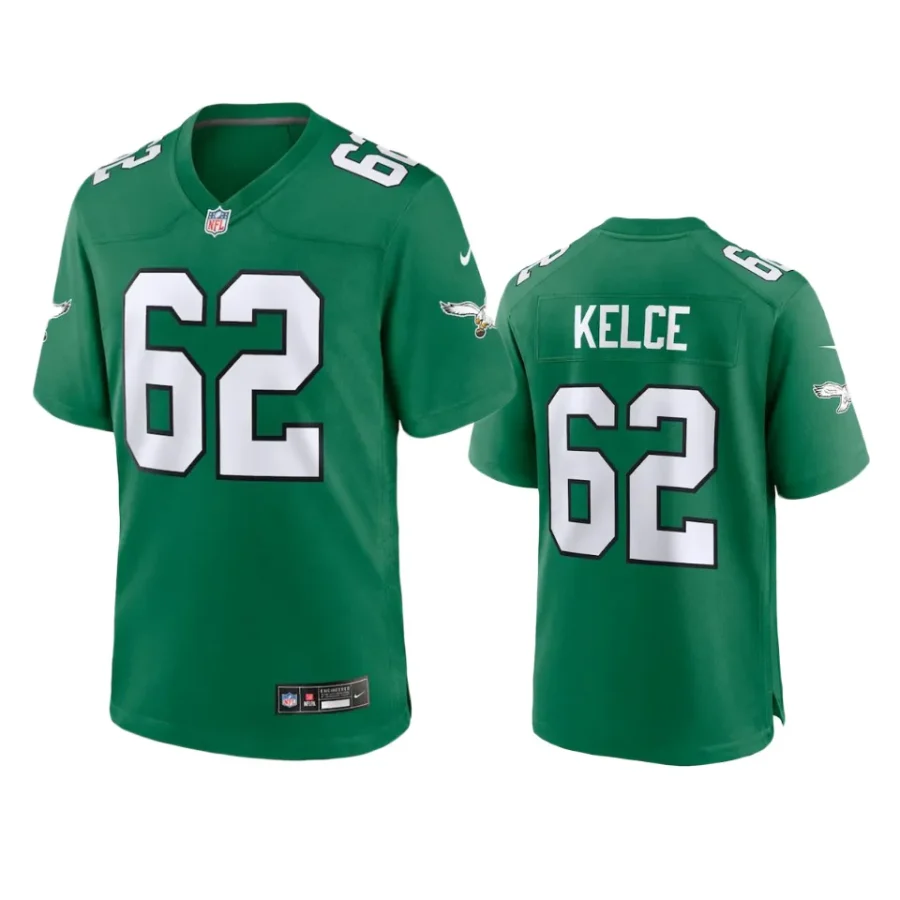 jason kelce eagles kelly green alternate game jersey