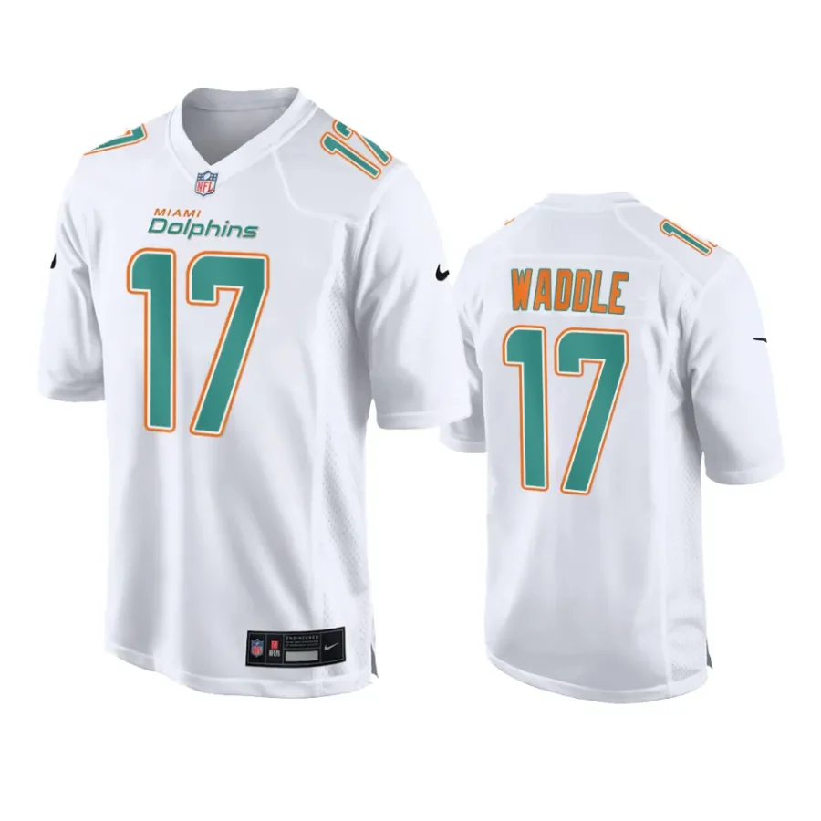 jaylen waddle dolphins fashion game white jersey