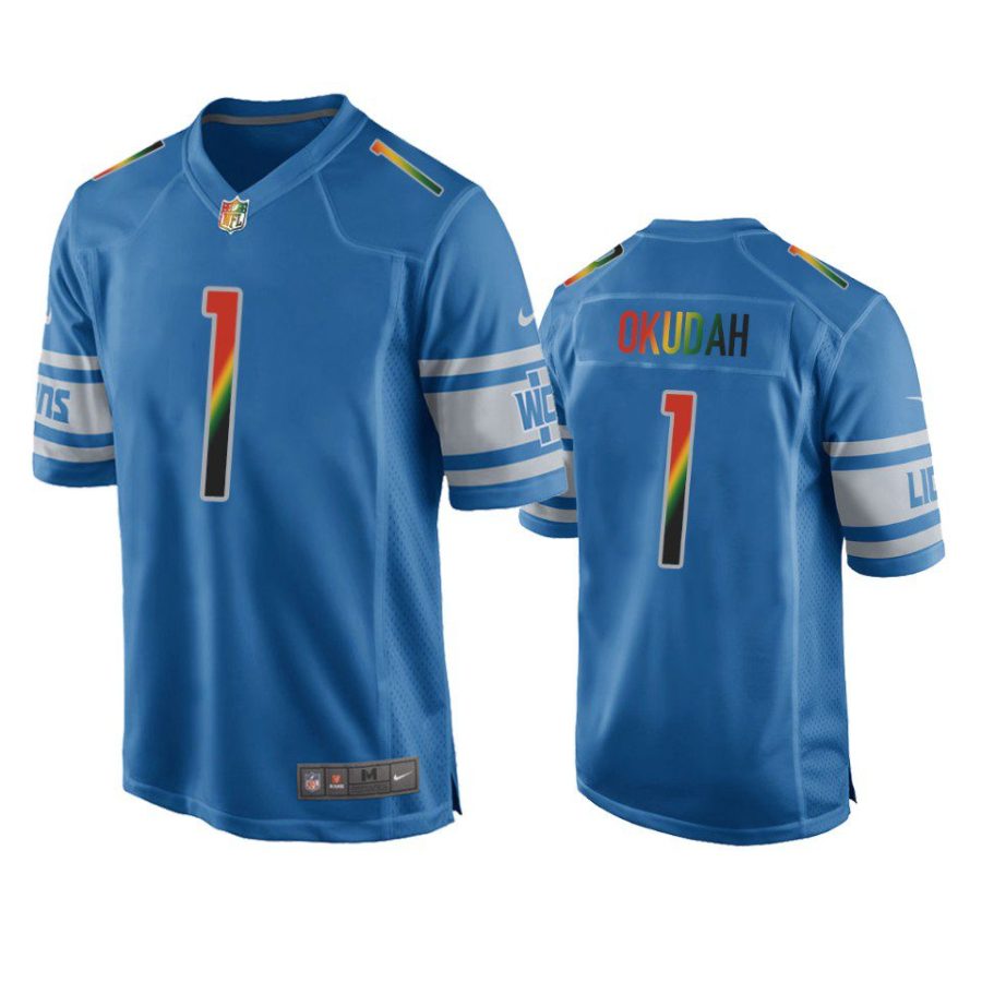 jeff okudah lions blue juneteenth freedom day jersey