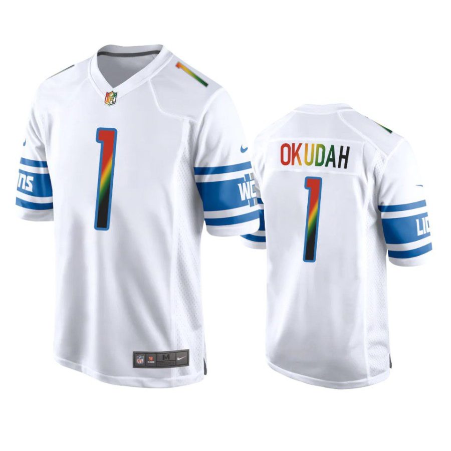 jeff okudah lions white juneteenth freedom day jersey