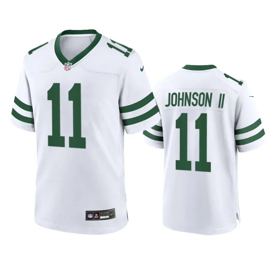 jermaine johnson ii jets white legacy game jersey