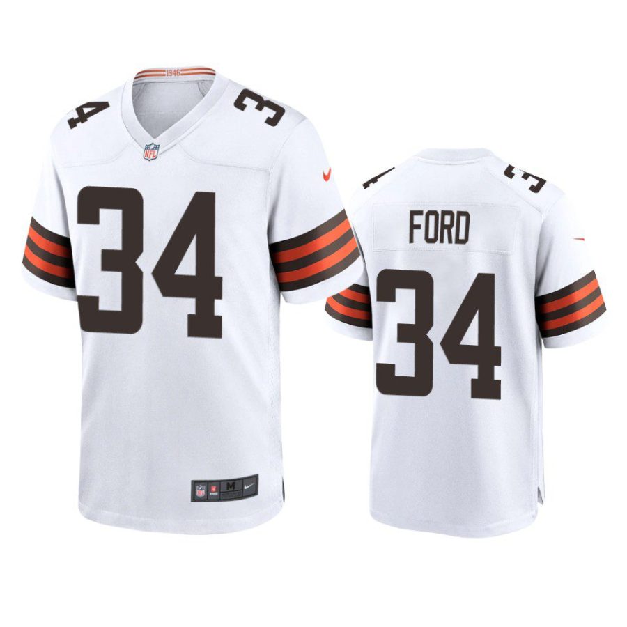 jerome ford browns white game jersey