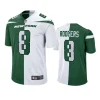 jets aaron rodgers green white split jersey