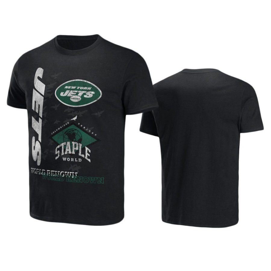 jets black staple world renowned t shirt