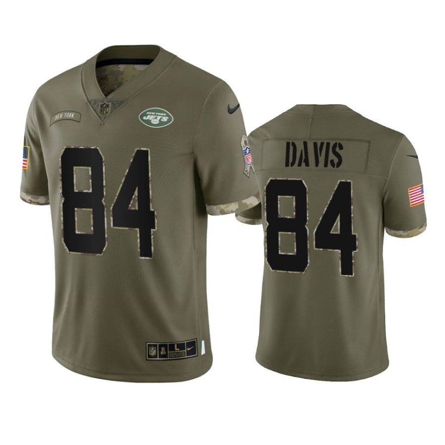 jets corey davis olive limited 2022 salute to service jersey