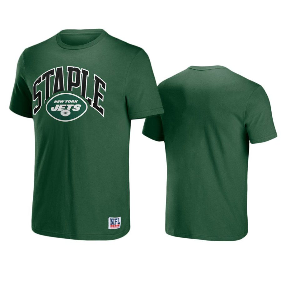 jets green staple logo lockup t shirt