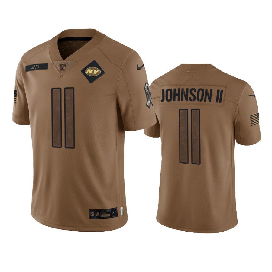 jets jermaine johnson ii limited 2023 salute to service brown jersey