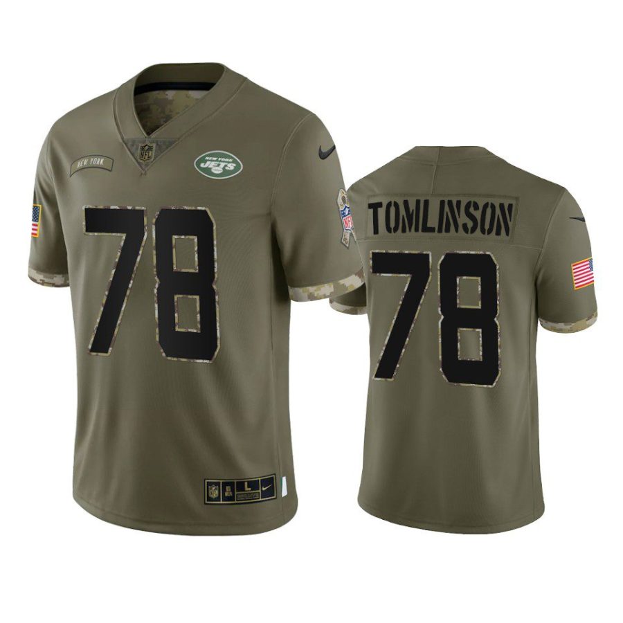 jets laken tomlinson olive limited 2022 salute to service jersey