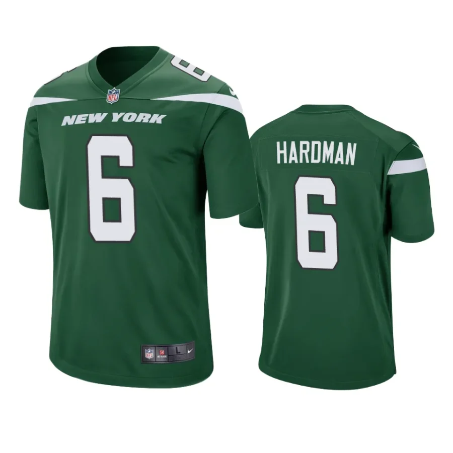 jets mecole hardman game green jersey