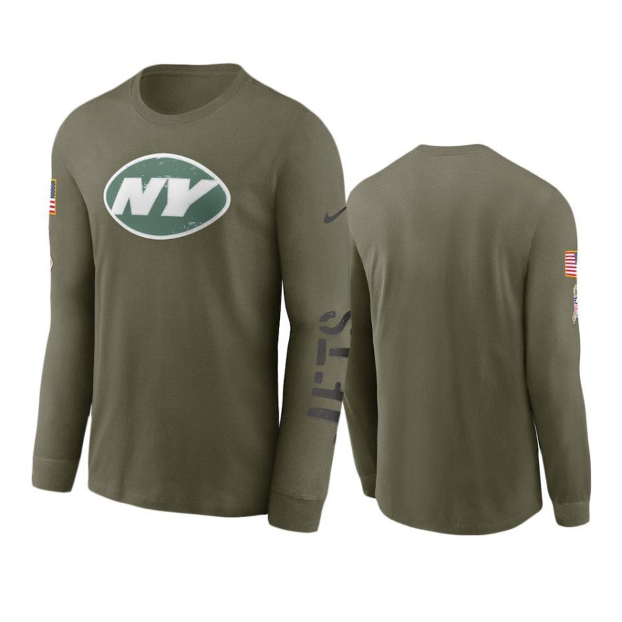 jets olive 2022 salute to service long sleeve t shirt