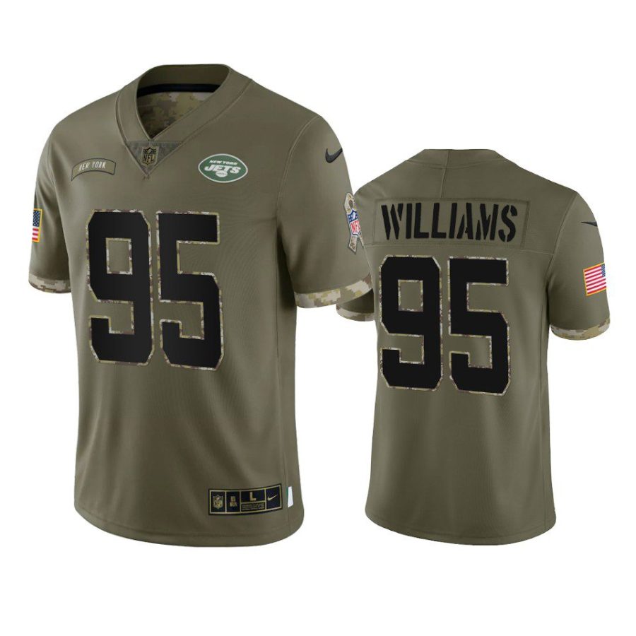 jets quinnen williams olive limited 2022 salute to service jersey