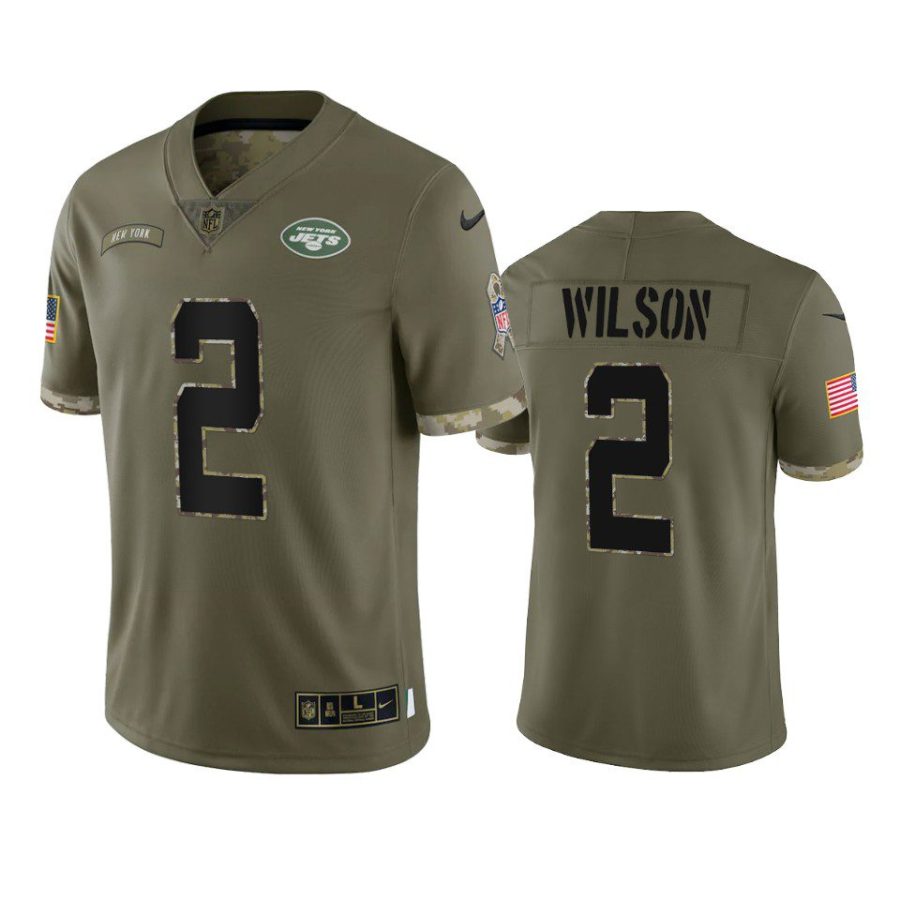 jets zach wilson olive limited 2022 salute to service jersey