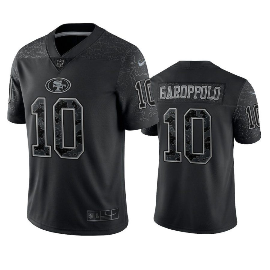 jimmy garoppolo 49ers reflective limited black jersey