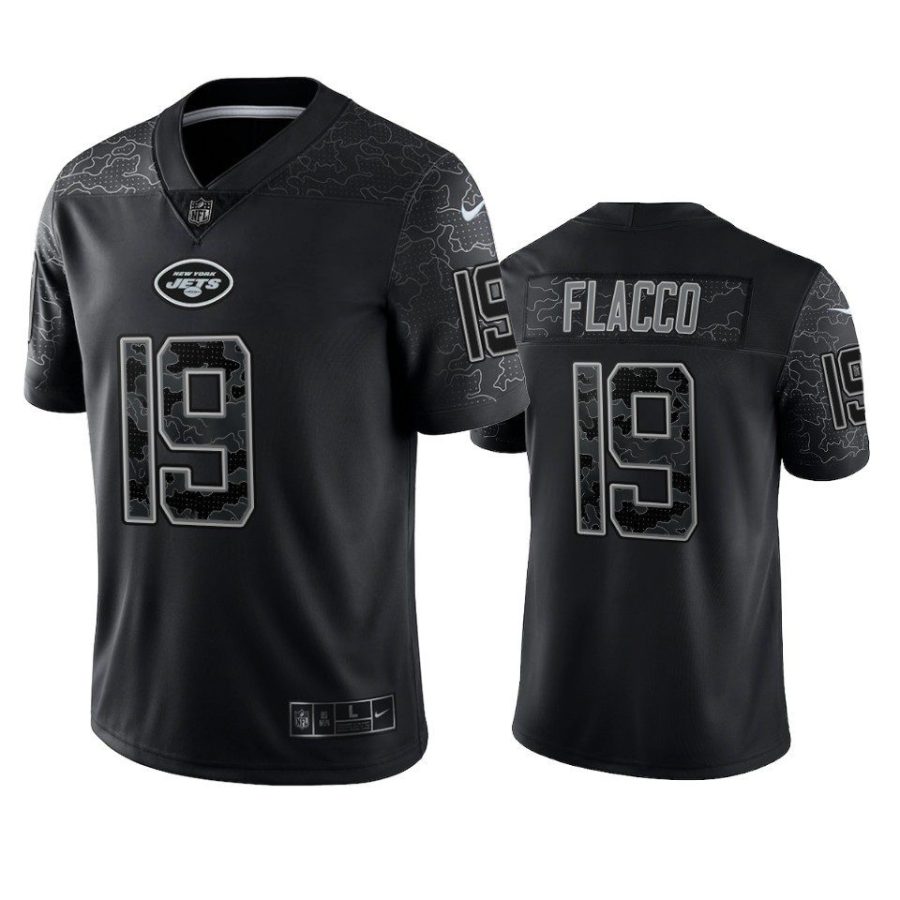 joe flacco jets black reflective limited jersey