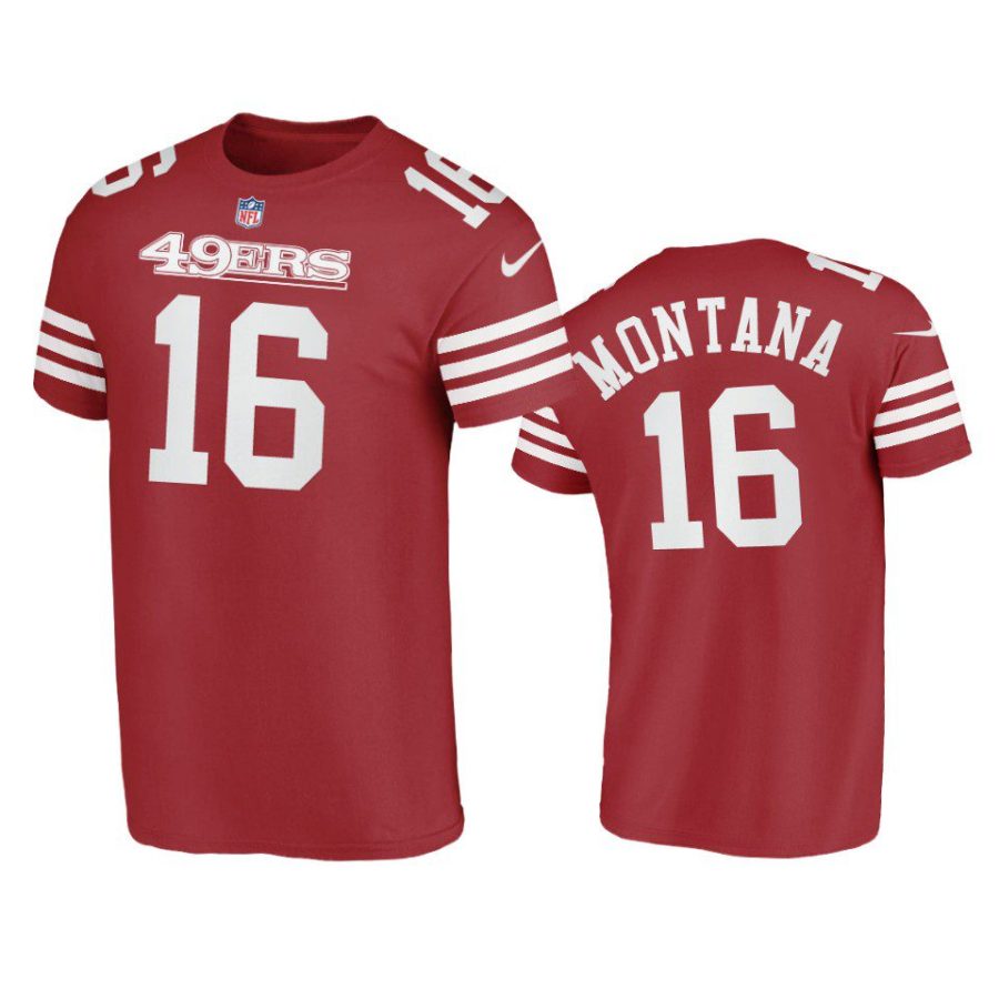 joe montana 49ers scarlet t shirt