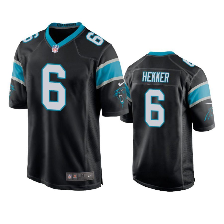 johnny hekker panthers black game jersey