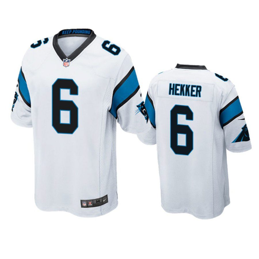 johnny hekker panthers white game jersey