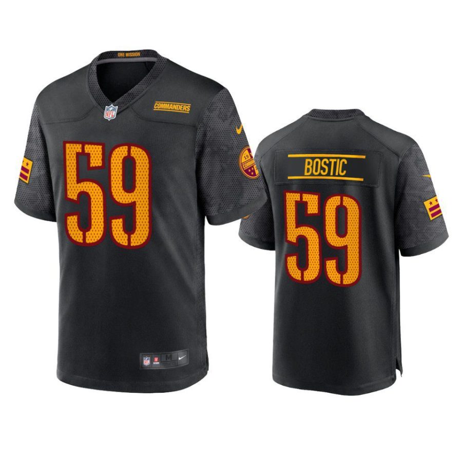 jon bostic commanders black alternate game jersey