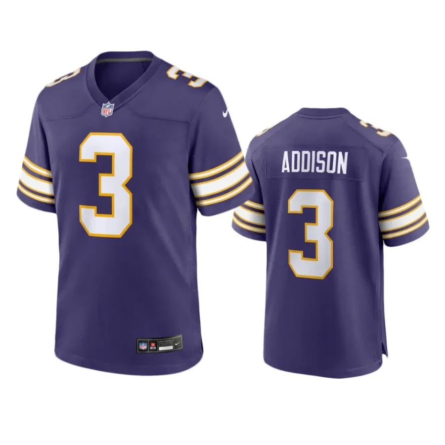 jordan addison vikings purple classic game jersey