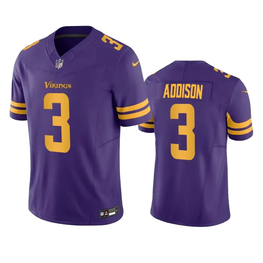 jordan addison vikings vapor f.u.s.e. limited purple jersey