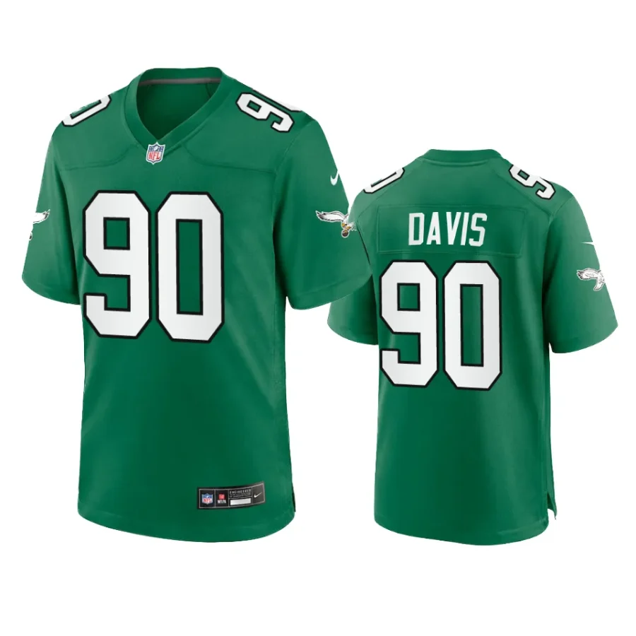 jordan davis eagles kelly green alternate game jersey