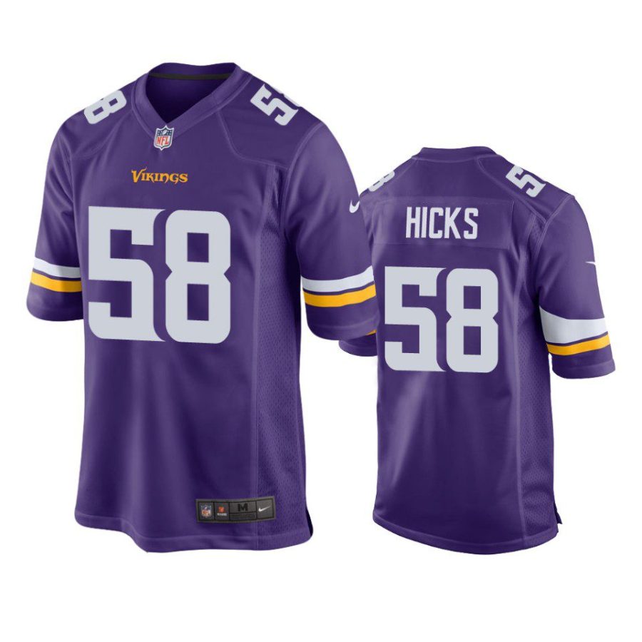 jordan hicks vikings purple game jersey