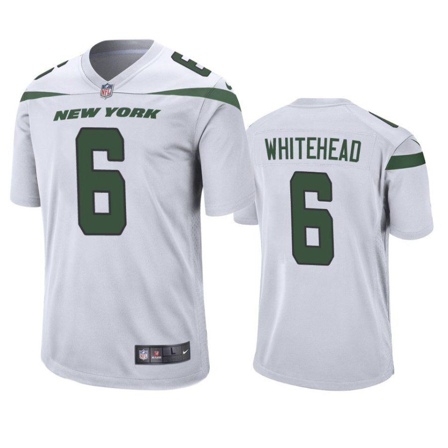 jordan whitehead jets white game jersey