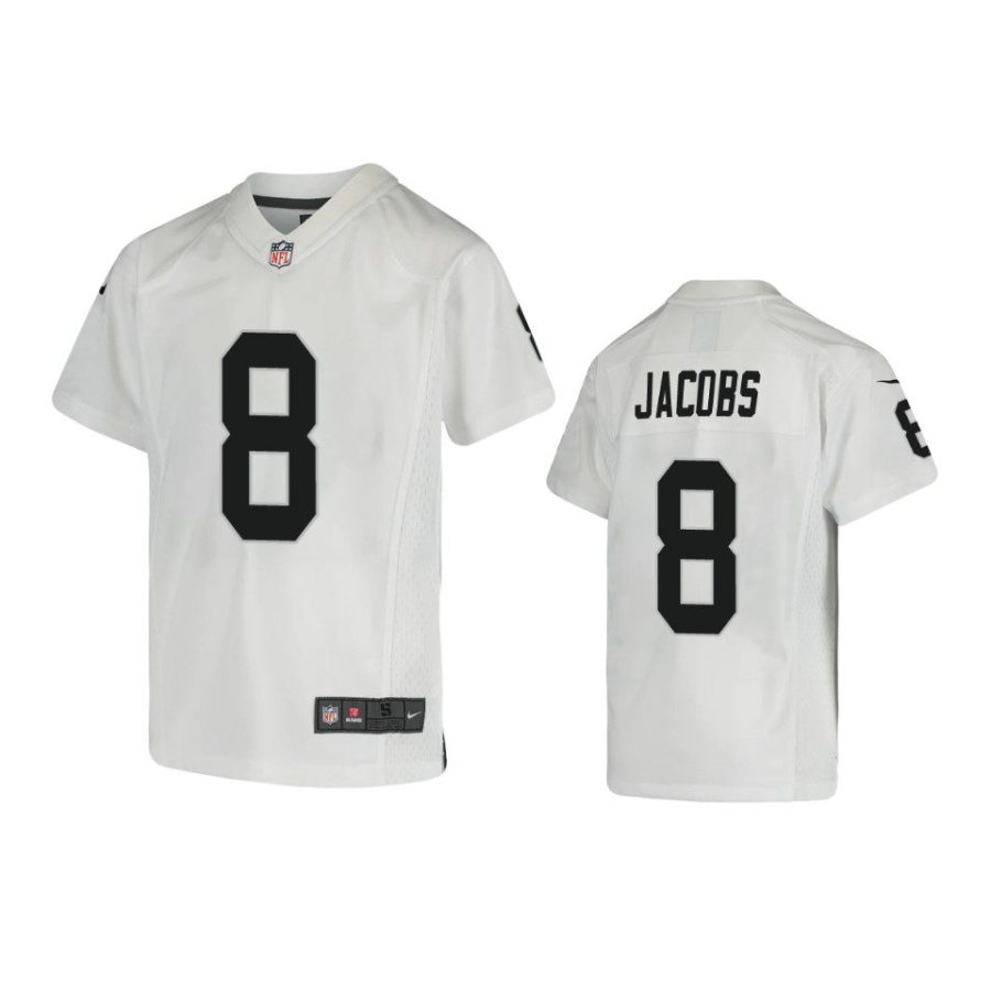 josh jacobs game youth white jersey